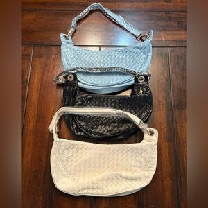 3 Pack Woven Shoulder Bag - Black, Blue, White (NEW)